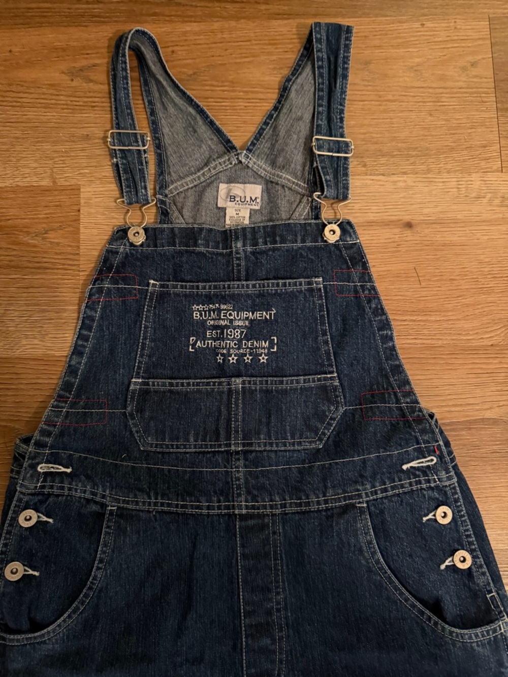 B.U.M. Equipment Dark Denim Overalls with Front Pocket